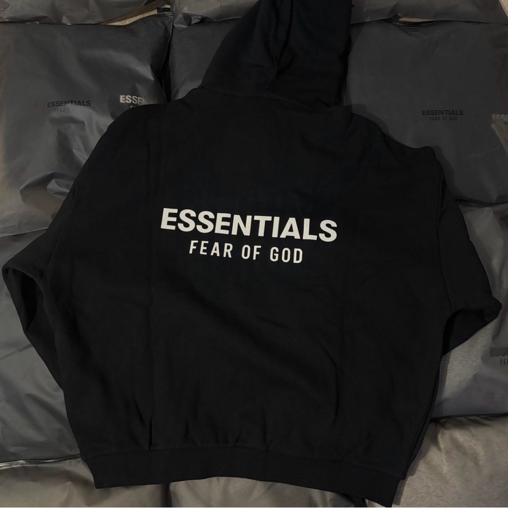 Black Essentials Hoodie Size Medium